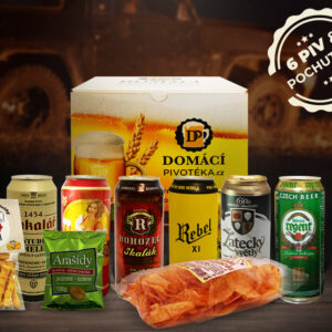 Domácí pivotéka Dárková sada 6 piv a pivních pochutin 11°-12° 6 x 0,5 l (set)