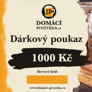 Domácí pivotéka Poukaz na pivo 1000 Kč Druh: Zaslat emailem, vytisknu si sám.