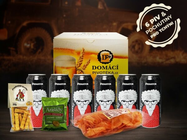 Domácí pivotéka Dárková sada 6 piv a pivních pochutin 11°-12° 6 x 0,5 l (set)